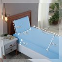 Ver imagem 3 de Jogo de Lençol Solteiro Algodão 300 Fios 2 Peças Cama Box Infantil:azul Bebe