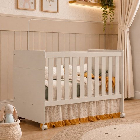 Berço 3 em 1 para Colchão 130x 70cm 100% MDF Katatau Areia  Bege