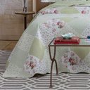 Ver imagem 3 de Kit Cobre Leito Colcha Daily Queen 3 Peças Dupla Face Estampado Floral Patchwork Verde 8 100% Poli