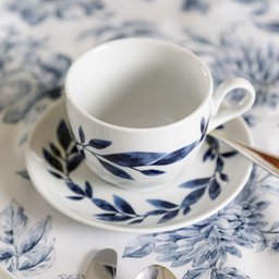Xícara para Café Blue Pottery com Pires Blue Gardenia - 3