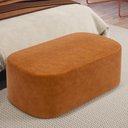 Ver imagem 2 de Kit 02 Puffs Decorativos Orgânicos para Living Quarto 100cm Doha W01 Couríssimo Canela - Lyam