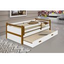 Ver imagem 1 de Cama Solteiro Bianca com Proteção Lateral e Auxiliar Branco / Mel Casa e Bebê Shop