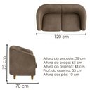Ver imagem 3 de Poltrona Namoradeira 2 Lugares Aura 120 cm Pes Madeira Courino Tcs 729 Moll