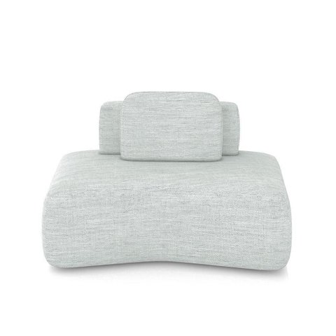 Sofá Modular Dakota Ilha 174cm Cinza Linho Encosto Almofada Solta Gran Belo