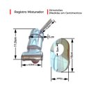 Ver imagem 6 de Registro Misturador Monocomando Metal Cromado Para Chuveiro