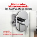 Ver imagem 3 de Registro Misturador Monocomando Metal Cromado Para Chuveiro