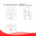 Ver imagem 4 de Registro Misturador Monocomando Metal Cromado Para Chuveiro