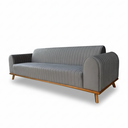 Ver imagem 3 de Sofá Living Átila Velusoft Cinza, 2,50 Metros, Design Retrô.