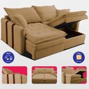 Ver imagem 7 de Sofá Baú sem Caixa Retrátil 1,60m Softgel Bonnie Boucle Caramelo Cama Inbox