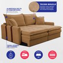Ver imagem 3 de Sofá Baú sem Caixa Retrátil 1,60m Softgel Bonnie Boucle Caramelo Cama Inbox