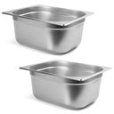 Ver imagem 1 de Kit 2 Cubas Gastronômicas Inox 9,5l 1/2 Buffet Restaurante 32,5x26,5x15cm Gourmet Mix