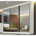 Ver imagem 1 de Guarda Roupa Casal 3 Portas Espelhadas 8 Gavetas Sollo - Móveis Novo Horizonte - Branco