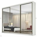 Ver imagem 3 de Guarda Roupa Casal 3 Portas Espelhadas 8 Gavetas Sollo - Móveis Novo Horizonte - Branco