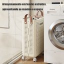 Ver imagem 2 de Cesto Roupa Suja Dobrável com Rodinhas 50cm Organizador Multiuso