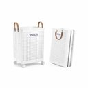 Ver imagem 1 de Cesto Roupa Suja Dobrável com Rodinhas 50cm Organizador Multiuso