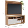 Conjunto Painel de Tv Brusque + Bancada Rack Gramado para Sala de Estar Tv até 70" Freijó/ Off White - 3