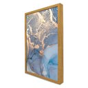 Ver imagem 5 de Quadro Decorativo Abstrato Mármore Azul Perolado em Moldura Caixa Tacolado Moldura Trad 1cm Branca C