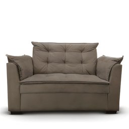 Sofá 2 Lugares para Sala Moderno Confortável Andreia Suede Bege Escuro - 1