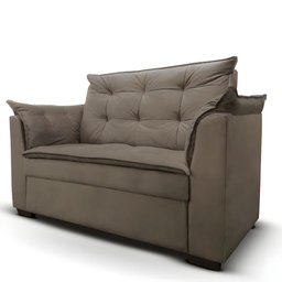 Sofá 2 Lugares para Sala Moderno Confortável Andreia Suede Bege Escuro - 4
