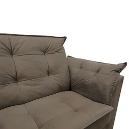 Sofá 2 Lugares para Sala Moderno Confortável Andreia Suede Bege Escuro - 5