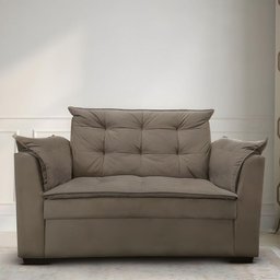 Sofá 2 Lugares para Sala Moderno Confortável Andreia Suede Bege Escuro - 2