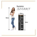Ver mais imagens de Armario Compacto Organizador Livreiro Multiuso Livia Office:preto/cedro
