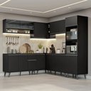 Ver imagem 1 de Armário de Cozinha Completa de Canto 445 Cm Preto Nice Madesa 01