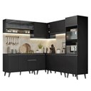 Ver imagem 2 de Armário de Cozinha Completa de Canto 445 Cm Preto Nice Madesa 01