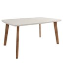 Ver imagem 2 de Conjunto Mesa de Jantar Tampo Vidro Com 04 Cadeiras 120x90 Jade RV Móveis Off White/Pena Caramelo