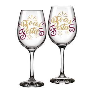 Kit com 2 Taças de Vinho - Natal Mágico