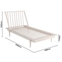 Ver imagem 3 de Cama Solteiro em Madeira Maciça Nordik Branco/Lavado