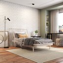 Ver imagem 1 de Cama Solteiro em Madeira Maciça Nordik Branco/Lavado