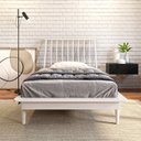 Ver imagem 6 de Cama Solteiro em Madeira Maciça Nordik Branco/Lavado