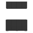 Ver imagem 5 de Kit Bar Armário Aéreo e Aparador 4 Portas Multimóveis Mp1087 Preto/branco