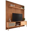 Ver imagem 1 de Rack para Sala com Painel Ripado para Tv 60 Pol Fita Led Ada D03 Freijó - Lyam Decor
