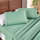 Ver imagem 1 de Jogo Cama Lençol Honore King Micro Percal 200 Fios C/ Detalhes Bordados 4 Peças - Salvia Verde