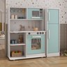 Kit Cozinha Infantil com Geladeira Fogão e Microondas em Mdf:menta - 1