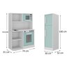 Kit Cozinha Infantil com Geladeira Fogão e Microondas em Mdf:menta - 6