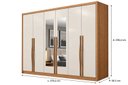 Ver imagem 4 de Guarda-Roupa Casal 6 Portas 6 Gavetas com Espelho 100% MDF Reno 276x236cm Marrom/Cinamomo com Fendi