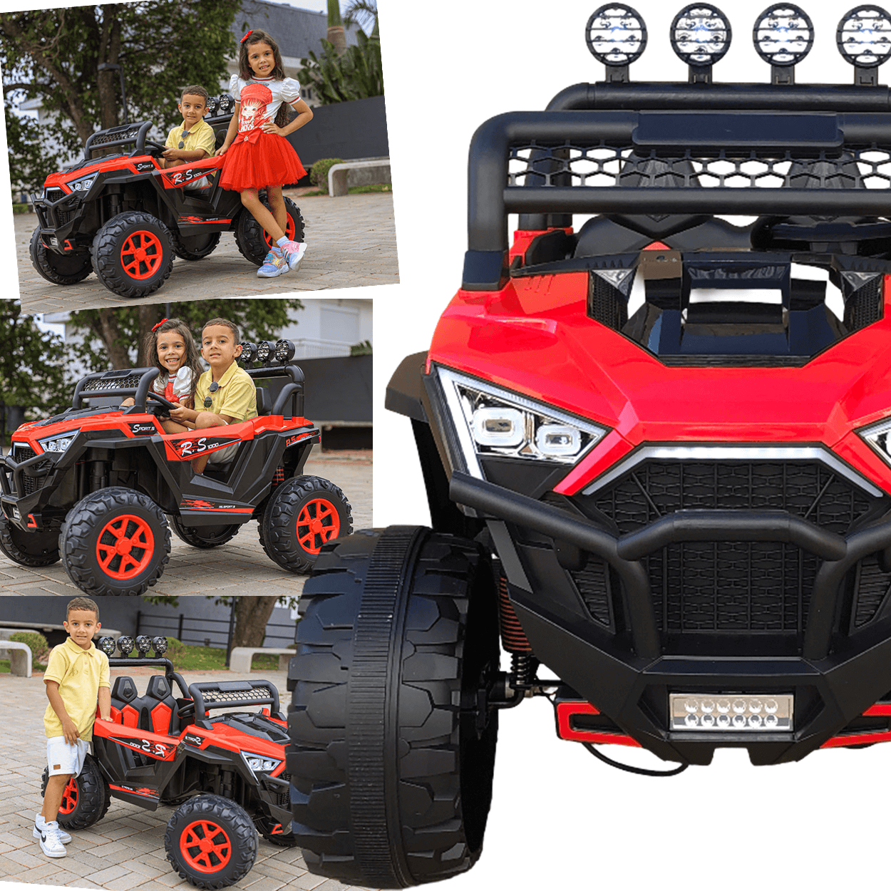 Carro Eletrico Zippy Toys Jipe Utv Rs1000 12v Controle Vermelho - 4