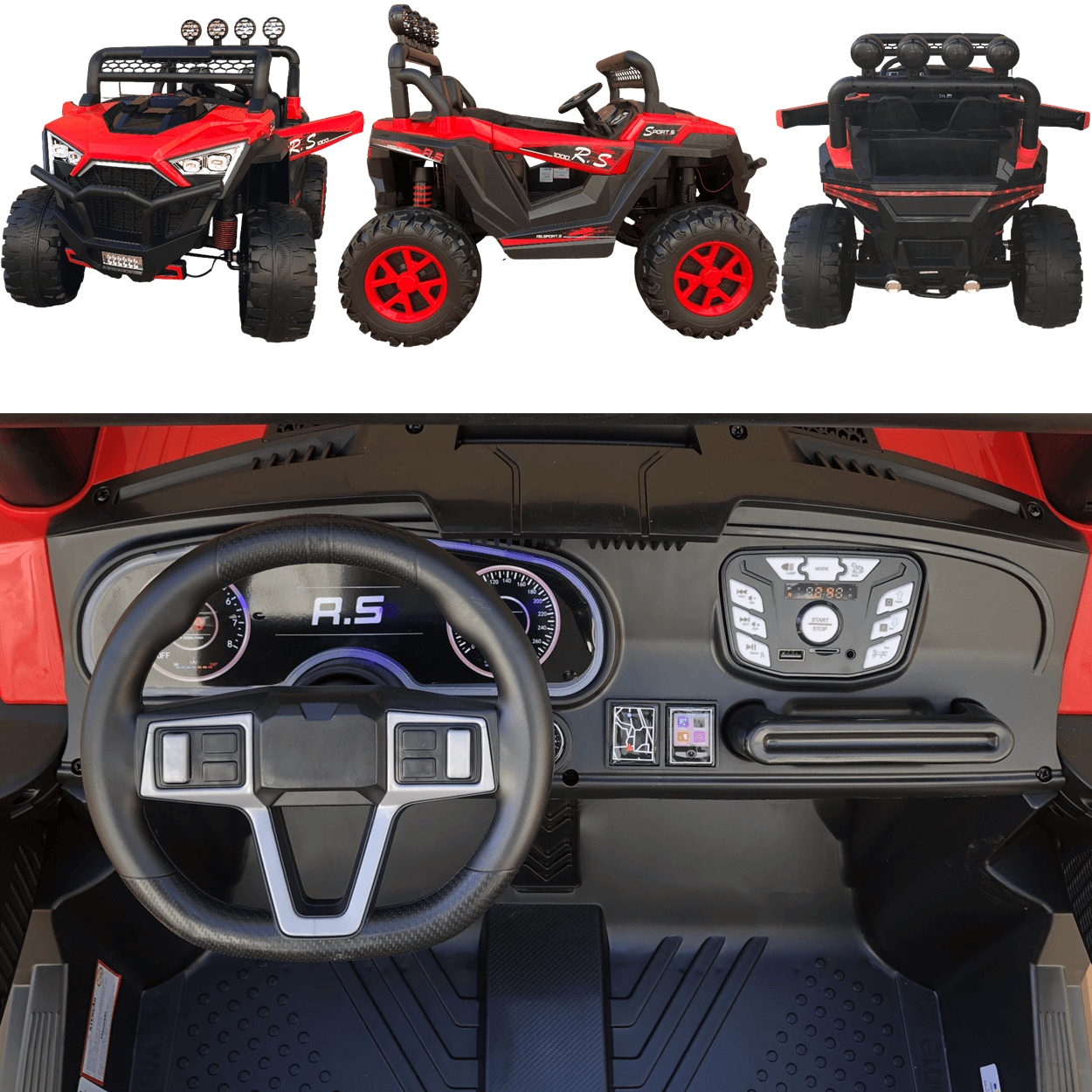 Carro Eletrico Zippy Toys Jipe Utv Rs1000 12v Controle Vermelho - 3