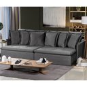 Ver imagem 1 de Sofá Modular 6 Lugares Olinda 2.90 MT com Molas Retrátil e Reclinável Linho Corriente Sofatec