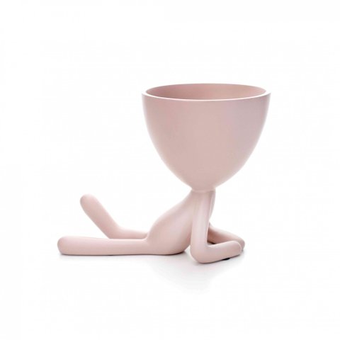 Vaso Decorativo Bob Robert Plant Deitado em Poliresina Rosa 13x14x10 cm - D’Rossi