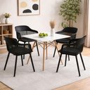 Ver imagem 1 de Conjunto Mesa Jantar Quadrada 90cm Branco C+4 Cadeiras Marcela – Design Moderno e Sofisticado,