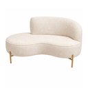 Ver imagem 5 de Sofá Curvo Billini 2 Lugares 150cm Braço Esq. Pés Ouro Bouclé Off White - Sallar Home