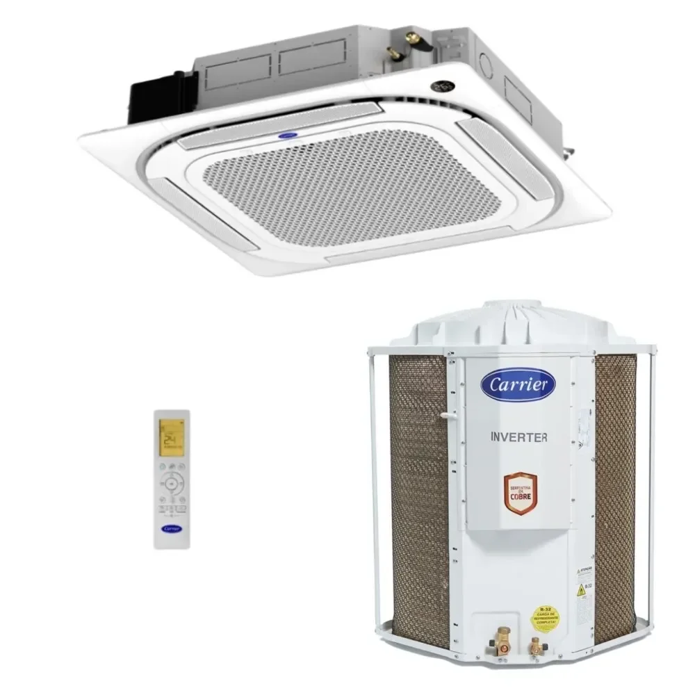 Ver imagem 1 de Ar Condicionado Cassete Carrier 4 Via Inverter Connect 48.000 Btu Frio 220v R-32 40kvqe48c5
