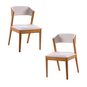 Conjunto 2 Cadeiras Gardênia - Madeira Maciça e Encosto Anatômico - Távoli Decor