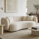 Ver imagem 2 de Sofá 3 Lugares Orgânico para Sala Living 180cm Sonata Bouclé Off White - Nexta Casa