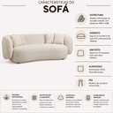 Ver imagem 3 de Sofá 3 Lugares Orgânico para Sala Living 180cm Sonata Bouclé Off White - Nexta Casa