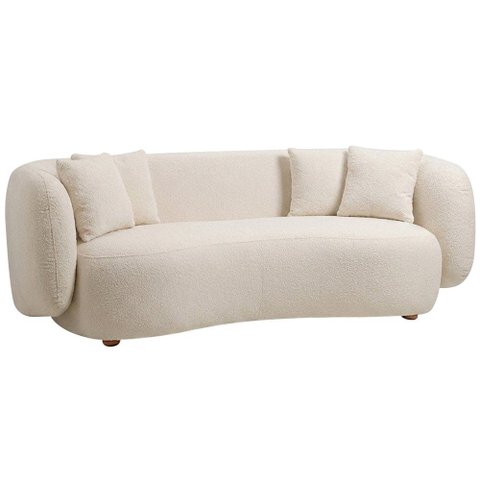 Sofá 3 Lugares Orgânico para Sala Living 180cm Sonata Bouclé Off White - Nexta Casa
